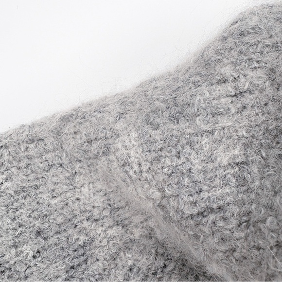 REBECCA TAYLOR | Oversized Mock Neck Cropped Sweater in Grey | XS/S - Picture 4 of 8